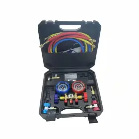 Uspecified 743014206043 3-way Ac Manifold Gauge Set For R134a R22 R12 R502 Refrigerant With 5 Ft. Hoses