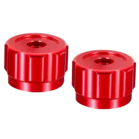 Uxcell 679134448912 2 X Round Wheel Handle Faucet Refrigerant Manifold Gauges Knob Aluminum Red