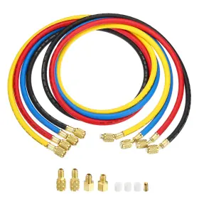 Uxcell 703820790525 4pcs 1/4 Sae Refrigerant Charging Hose 4.9ft 800psi Manifold Gauge