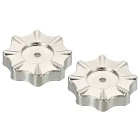 Uxcell 746453762170 2pcs Round Wheel Handle Faucet Handles Manifold Gauges Knob Handwheel Zinc Alloy