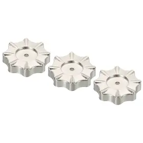 Uxcell 746453762187 3pcs Round Wheel Handle Faucet Handles Manifold Gauges Knob Zinc Alloy