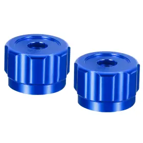 Uxcell 746453762224 2pcs Round Wheel Handle Faucet Handles Manifold Gauges Knob Aluminum Alloy Blue