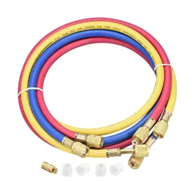 Uxcell 752374016018 3pcs Refrigerant Charging Hose 1/4 To 0.43 Sae Thread 3.94ft 600psi Tube Hvac
