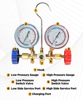 1609lmbtz001 Vargtr Ac Gauge Set Car Recharge Kit Accessories Manifold #2
