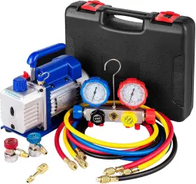 Vevor 768558044104 Vacuum Pump 4.8cfm 1/4 Hp Single Stage Hvac A/c Refrigeration Kit 5pa Ulti