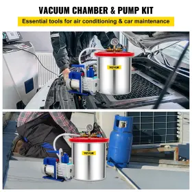 Vevor 840281541836 Vacuum Chamber Kit 5 Gal 5cfm 1/3hp Pump Wood Stabilizing And Degassing Tools
