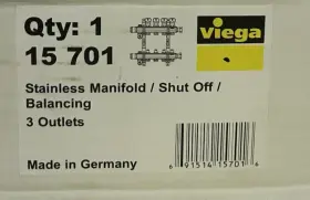 15701 Viega Steel Manifold With Shutoff And Balancing 15701 Viega Steel Manifold With Shutoff And Balancing