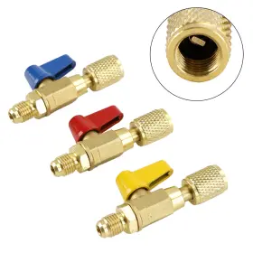 I025-a001 Vipjq 3pcs Hvac A/c Straight Shut-off Ball Valve Adapter For Air Conditioner 1/4 Inch #2