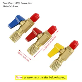 I025-a001 Vipjq 3pcs Hvac A/c Straight Shut-off Ball Valve Adapter For Air Conditioner 1/4 Inch #3