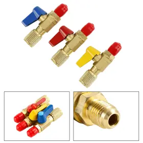 I025-a001 Vipjq 3pcs Hvac A/c Straight Shut-off Ball Valve Adapter For Air Conditioner 1/4 Inch