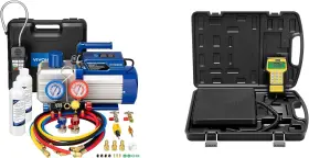 Vivohome 445015930974 4 Way Ac Manifold Gauge Set Kit With 220lb High Precision Electronic Digital Re