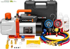 Vivohome 744110542165 Series Ac Vacuum Pump And Gauge Set 1 Hp 9.6cfm 2 Stage Hvac 4