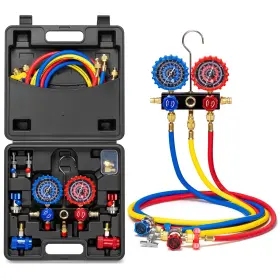 Vh1770 Vivohome Hvac Manifold Gauge Set 7.1 X 2.4 8.7 Inch Red Black Yellow