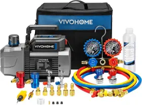 Vh1870 Vivohome A2l Ac Vacuum Pump And Manifold Gauge Set 1/4 Hp 3.5cfm Single Stage