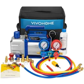 Wal-vh1417us Vivohome 110-volt 1/3 Hp 4.5cfm Single Stage Hvac Vacuum Pump Kit With Ac Manifold Gauge