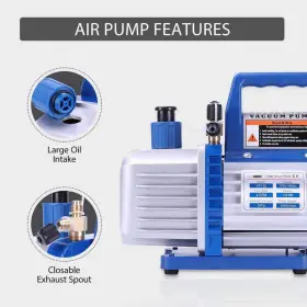 X001zcvosf Vivohome 110v 1/3 Hp 4cfm Single Stage Rotary Vane Air Vacuum Pump And R134a Ac Manifold #3