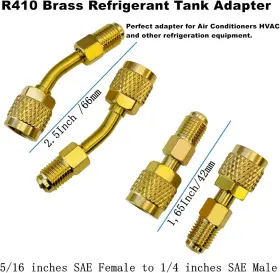 Votnmic 445015174170 R410a Adapter For Mini Split System 5/16 Female Sae To 1/4 Male Flare 1/2 #2 Votnmic 445015174170 R410a Adapter For Mini Split System 5/16 Female Sae To 1/4 Male Flare 1/2 #2