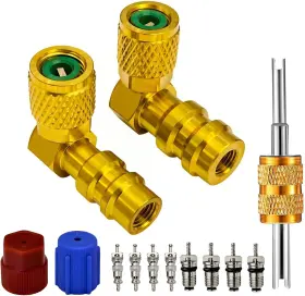 Votnmic 445015454463 R12 To R134a Ac Retrofit Fitting Adapter Kit Brass R22 High/low Fi