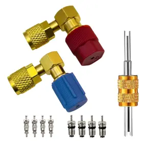 Votnmic 712661837450 R12 To R134a Ac Retrofit Fitting Adapter Kit Brass R22 High/low