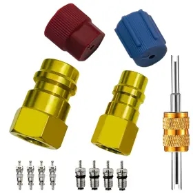 Votnmic 712661837566 R12 To R134a Ac Retrofit Fitting Adapter Kit Solid Brass Conver