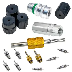 Votnmic 90592 Air Conditioning Valve Core Kit Cap And Ac R12 R134a Teflon Seal Refrig