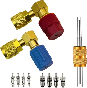 Votnmic Rva001 R12 To R134a Ac Retrofit Fitting Adapter Kit Brass R22 High/low