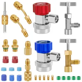 It0406-mdus Wadeo Car Ac R134a Adapters Kit Including Quick Coupler Can Tap R410