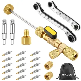 It0409-mdus Wadeo It0408 23pcs Valve Core Removal Tool And Service Wrench Set With Hex Bit Adapters Dua