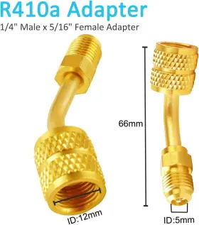 Wadoy 711181280739 R410a Adapter For Mini Split 5/16 Inch Sae Female Quick Couplers To 1/4 Male F #2