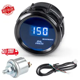 Waterwich 313085884831 Oil Pressure Gauge 0-150 Psi Dc12v Press Meter Kit 2inches 52mm