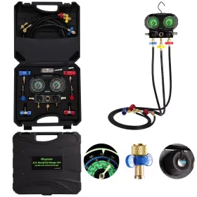 Wayona No.w4wmgsr2 Ac Gauge Set 3 Way With Glow Dial And Memory Couplers For Hvac Systems