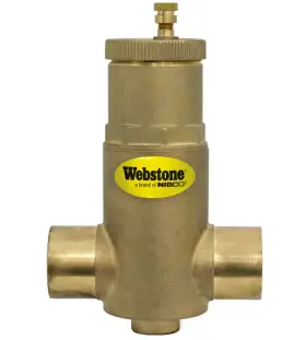 1002741084 Webstone 1 Inch Forged Brass Sweat Air Separator With Removable Vent Head 1002741084 Webstone 1 Inch Forged Brass Sweat Air Separator With Removable Vent Head