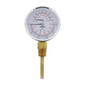 F-320 Winters Instruments 384929351666 3 Inch Ttd Bottom Mount Dual Scale Tridicator 0-200 Psi And 70 F