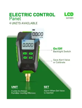 Stgvg90 Wisscool Digital Micron Vacuum Gauge 1/4 Inch Sae Pressure Tester Meter Hvac Ala #3