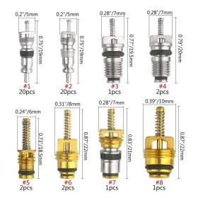 Wmycongcong 755082679704 49 Pcs Air Conditioning Valve Core Kit A/c R12 R134a Refrigeration Tire #2