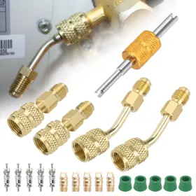 Wowpartspro 600609579022 Straight Angled R410a Adapter Mini Split 5/16 Inch Female To 1/4 Male