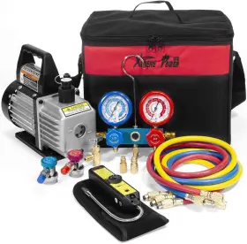 Xtremepowerus 445039746728 4cfm Vacuum Pump R134a R22 R32 R410a A/c Manifold Gauge Can Tap Ma