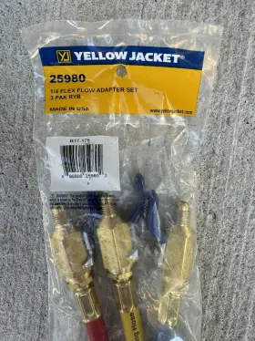 25980 Yellow Jacket 1/4 Inch Flex Flow Adapter Set - Low Loss Fittings Gauge Hoses #2 25980 Yellow Jacket 1/4 Inch Flex Flow Adapter Set - Low Loss Fittings Gauge Hoses #2