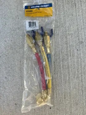 25980 Yellow Jacket 1/4 Inch Flex Flow Adapter Set - Low Loss Fittings Gauge Hoses 25980 Yellow Jacket 1/4 Inch Flex Flow Adapter Set - Low Loss Fittings Gauge Hoses