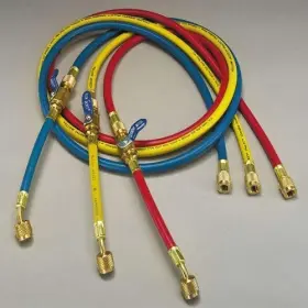 25983 Yellow Jacket 3-pack Plus Ii 1/4 Inch Hose With Flexflow Valve Ryb