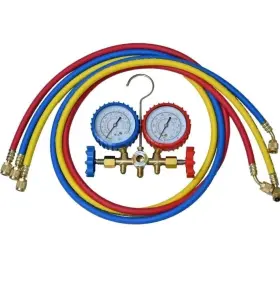 3661 Yellow Jacket Hvac Gauges Gauge Hoses Ac Set For Home Pressure Kit