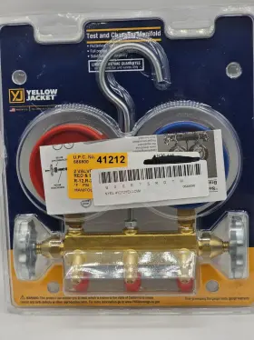 41212 Yellow Jacket Ritchie 2 Valve Manifold Gauges For R12 R22 R502 New #2 41212 Yellow Jacket Ritchie 2 Valve Manifold Gauges For R12 R22 R502 New #2