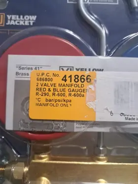 R600a Yellow Jacket 41866 Series 41 Gauges Test And Charging Manifold R290 R600 #2