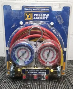 H26-424 Yellow Jacket 42004 Test And Charging Manifold With Hoses