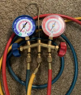 43676 Yellow Jacket Ritchie Series Valve Refrigerant Manifold 3-1/8 Inch Gauges