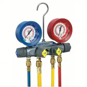 46013 Yellow Jacket Mechanical Manifold Gauge Set 4 Valves Hoses