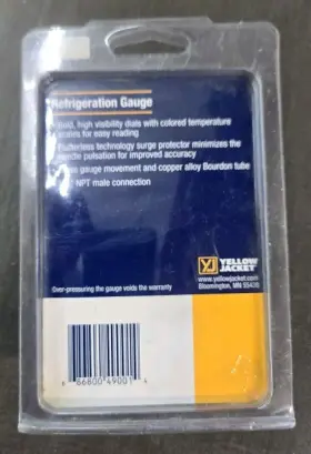49001 Yellow Jacket Refrigeration Gauge 2-1/2 In Dia Red 500 Psi #2 49001 Yellow Jacket Refrigeration Gauge 2-1/2 In Dia Red 500 Psi #2