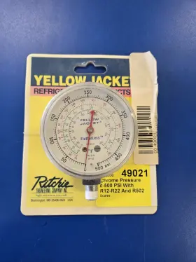 49021 Yellow Jacket - Chrome Hi-side Replacement Gauge 12/22/502