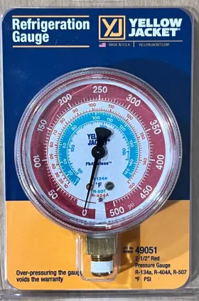 49051 Yellow Jacket Refrigeration Gauge 49051 Yellow Jacket Refrigeration Gauge