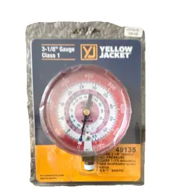 49135 Yellow Jacket 3-1/8 In Red Mechanical Pressure Gauge For R-410a Psi
